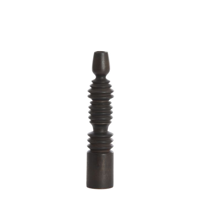 Candle stick Ø7,5x36 cm AFIFE wood dark brown