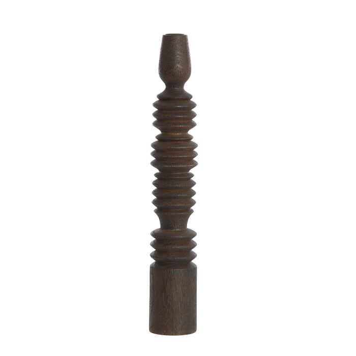 Candle stick Ø7,5x45,5 cm AFIFE wood matt dark brown