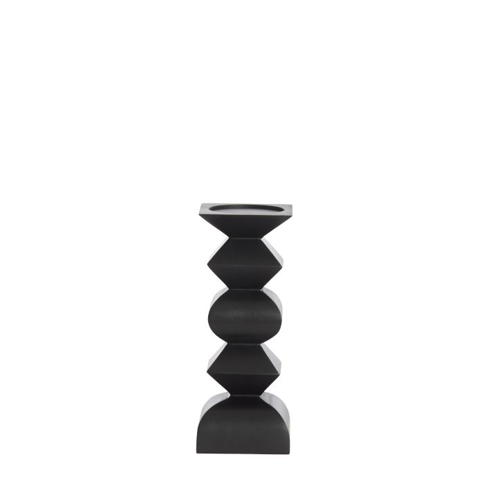 Candle holder Ø10,5x26 cm ALVERCA wood matt black