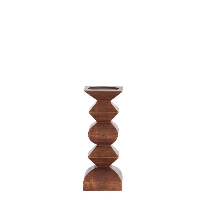 Candle holder Ø10,5x26 cm ALVERCA wood russet