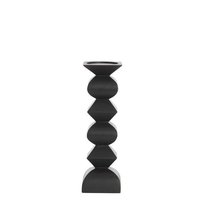 Candle holder Ø10,5x33,5 cm ALVERCA wood matt black