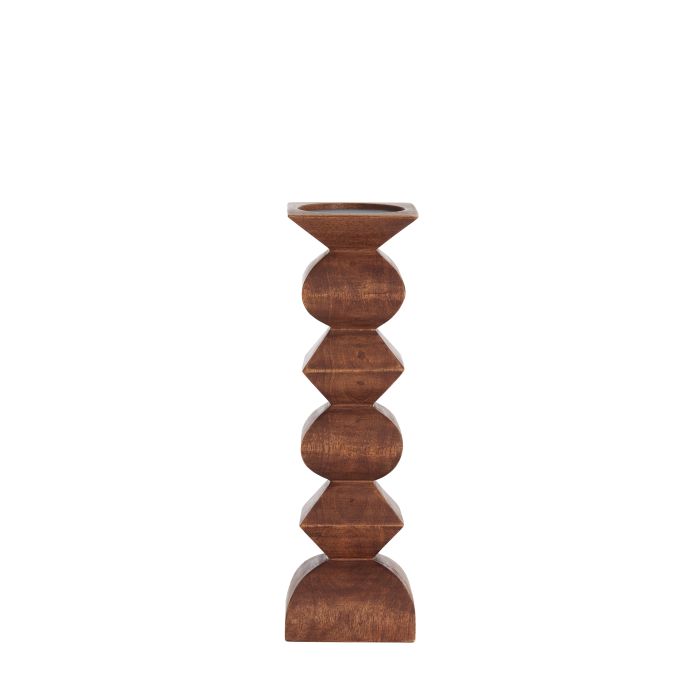 Candle holder Ø10,5x33,5 cm ALVERCA wood russet