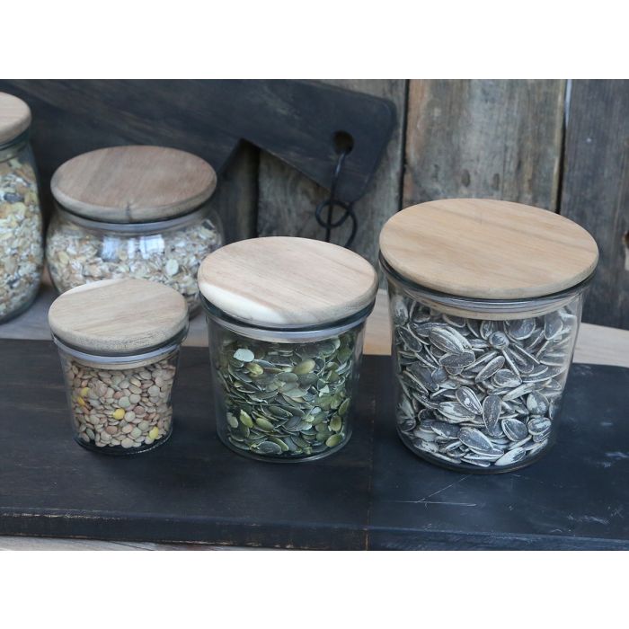 Vallet Storage jar w. wooden lid