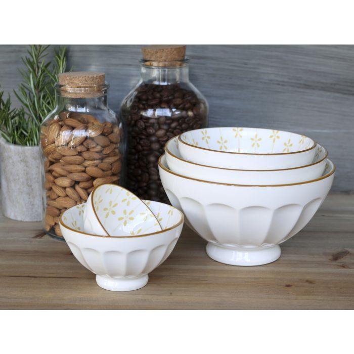 Arés Latte Bowl w. pattern set of 5