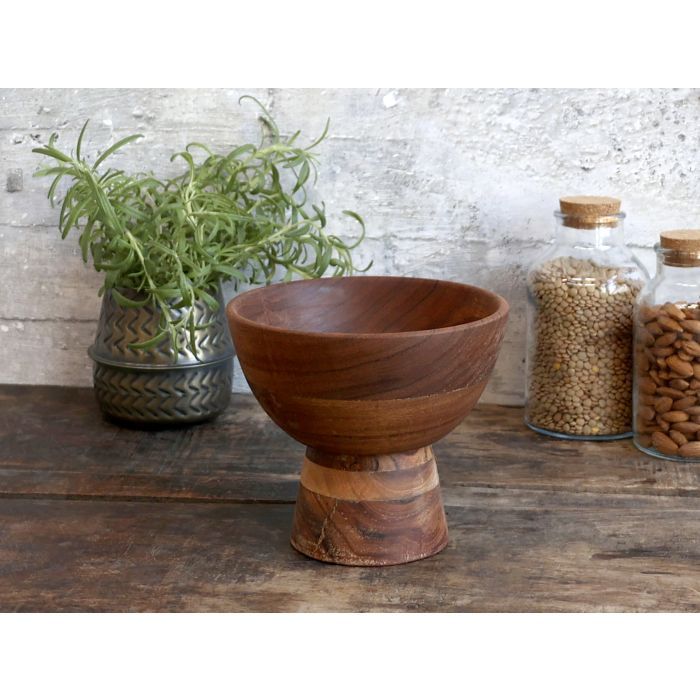 Laon Bowl on foot acacia wood