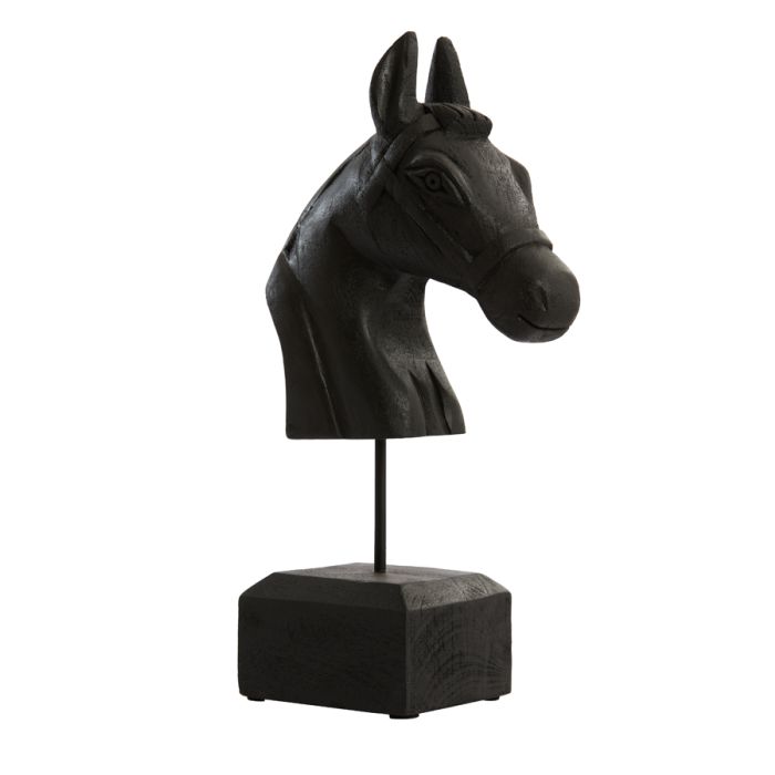 Ornament 25x14x48 cm HORSE wood matt black