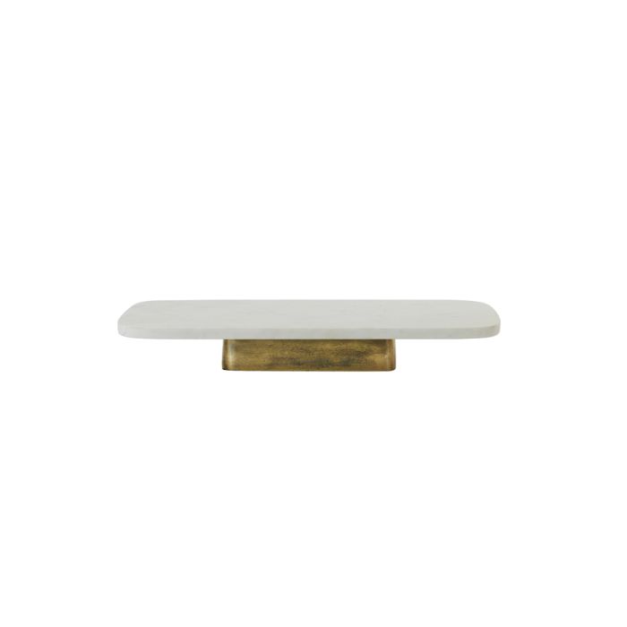 Dish on base 50x24x7 cm LABADE marble white-antique bronze