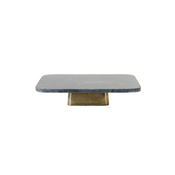 Dish on base 40x40x8,5 cm LABADE marble green-antique bronze