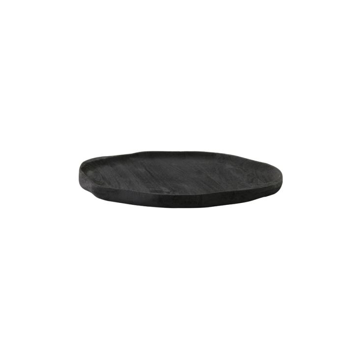 Dish 37,5x35x2,5 cm ROBINIA acacia wood matt black