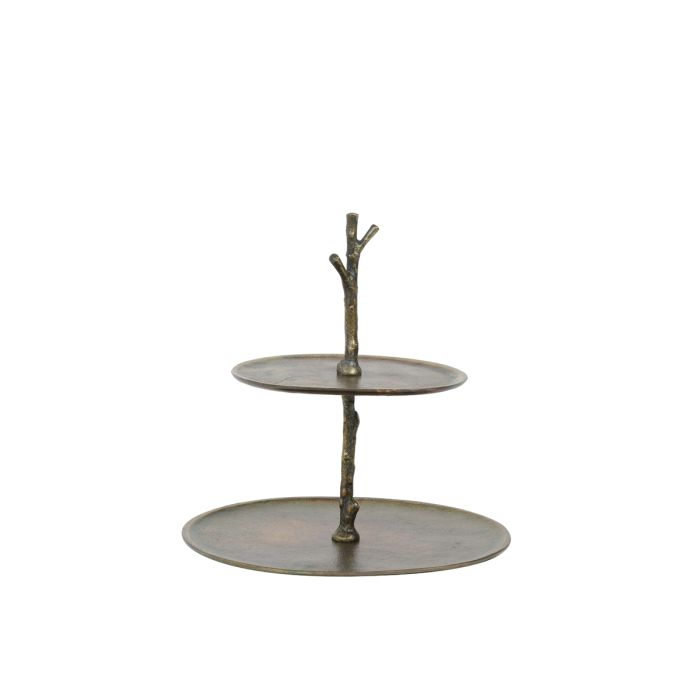 Stand 2 layer 30,5x27,5x31 cm TRESA antique bronze