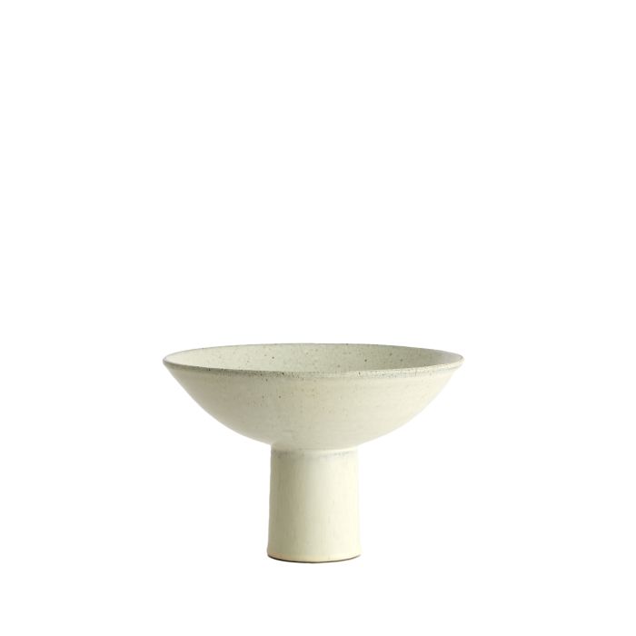 Dish on base Ø28x18,5 cm VASCO matt cream-sand