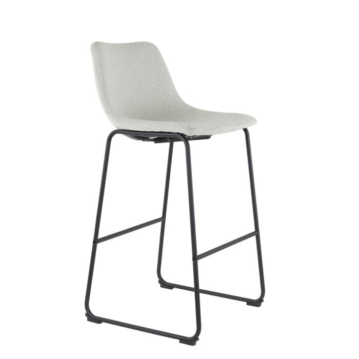 Bar chair 47x46x99 cm JEDDO bouclé cream-black