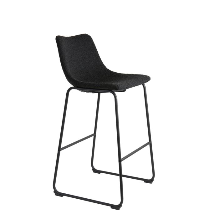 Bar chair 47x46x99 cm JEDDO bouclé black-black