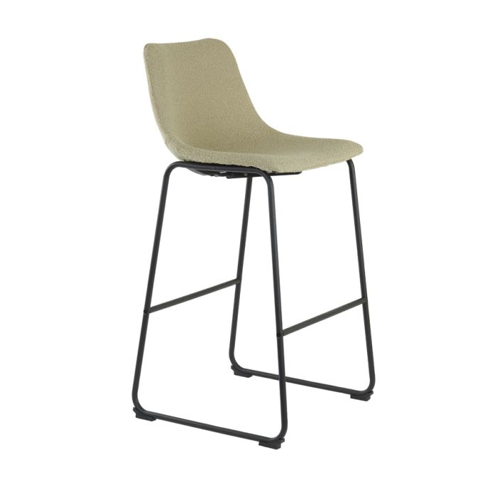 Bar chair 47x46x99 cm JEDDO bouclé light caramel-black