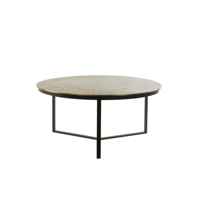 Coffee table Ø85x40 cm RETIRO raw antiq. bronze-matt black