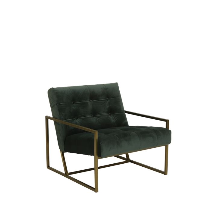 Chair 81x71x70 cm GENEVE velvet olive green+gold