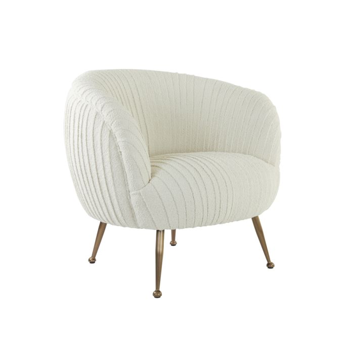 Chair 78x60x75 cm TILTON bouclé cream+bronze