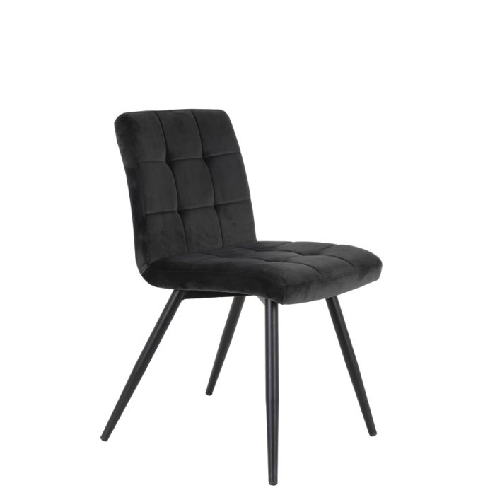 Dining chair 50,5x44,5x82 cm OLIVE velvet dark grey-black