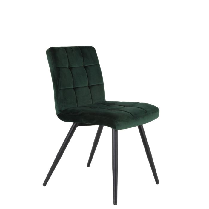 Dining chair 50,5x44,5x82 cm OLIVE velvet dark green-black