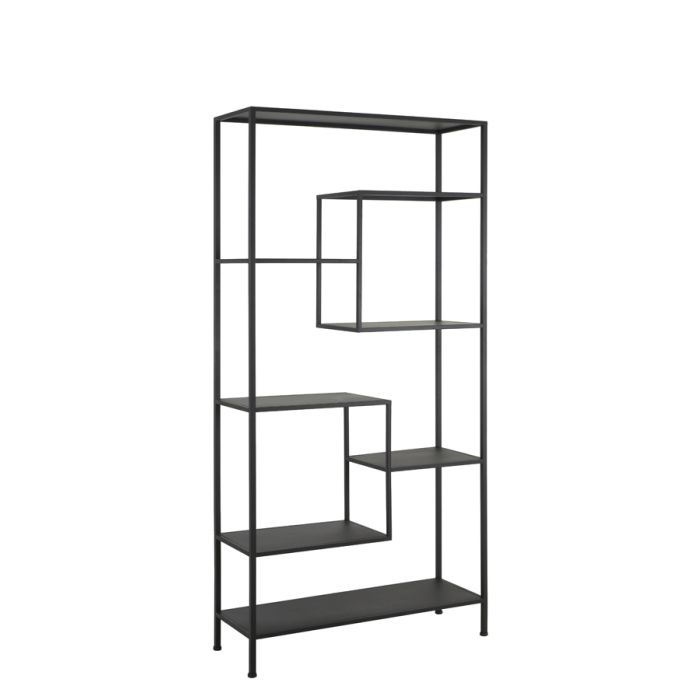 Cabinet open 101x36x200 cm YVANA matt black