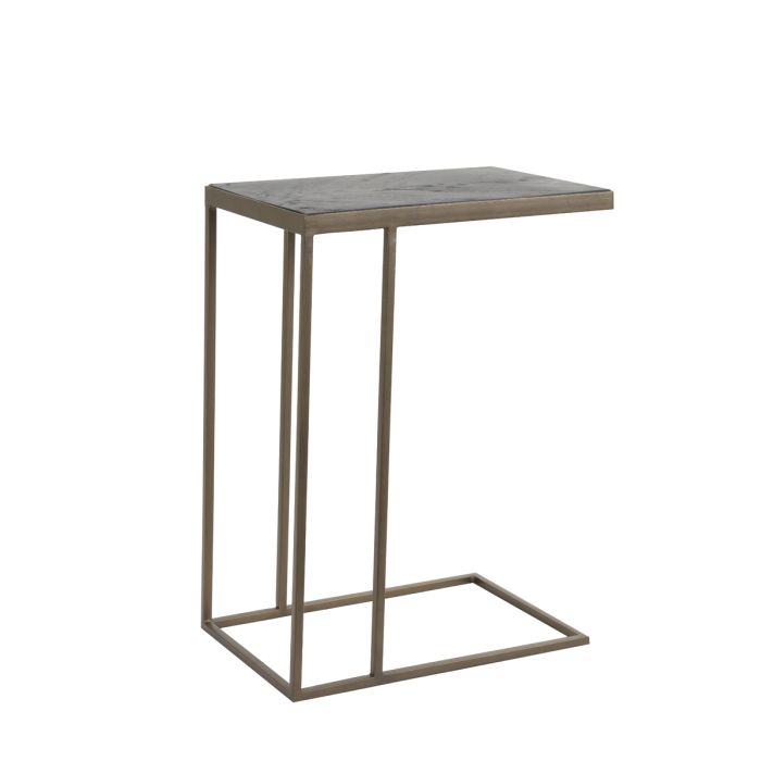Side table 45x30x62 cm CHISA wood black-ant bronze