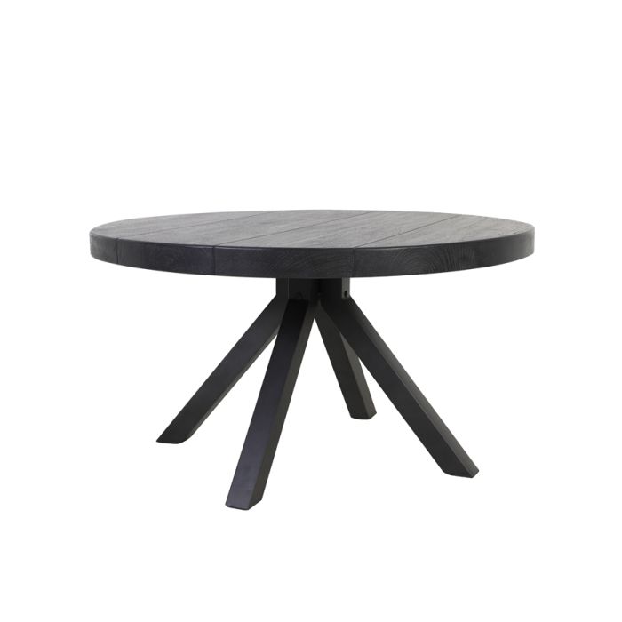 Dining table Ø140x78 cm MUDEN mango wood matt black+black