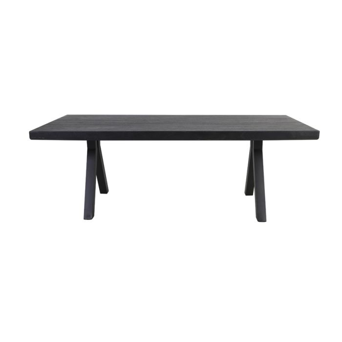 Dining table 220x100x78 cm MUDEN mango wood matt black+black