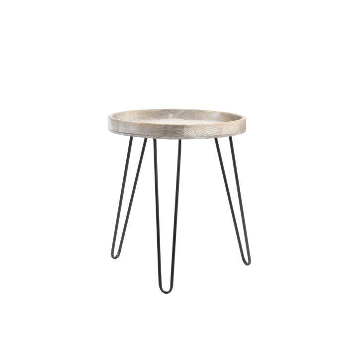 Side table Ø45x52,5 cm KENZIE wood light brown