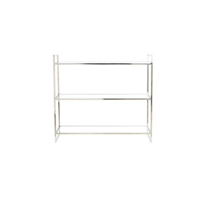 Cabinet open 3L 100x40x90 cm MARIKI glass clear+nickel