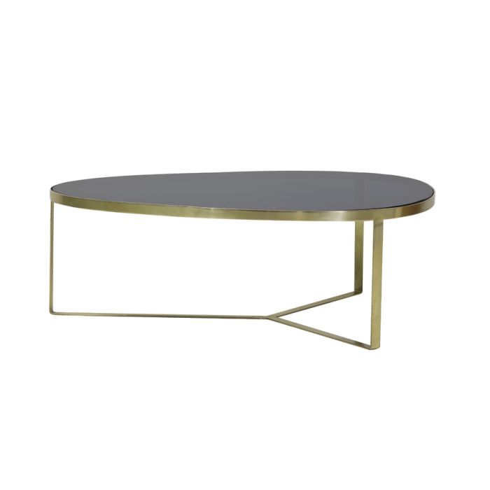 Coffee table 118x89x40 cm TURBI glass black-matt bronze