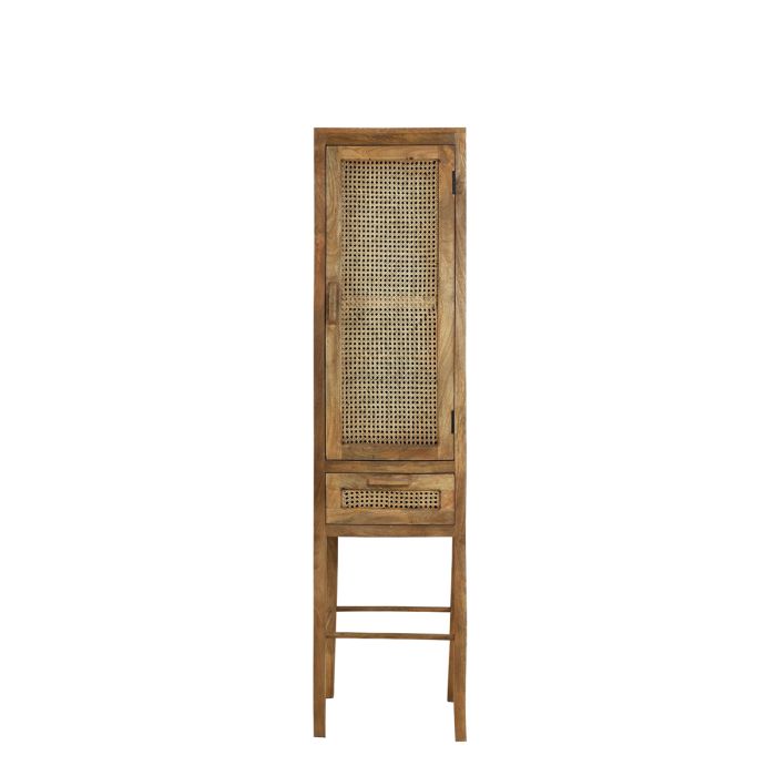 Cabinet with drawer 45x40x180 cm NIPAS wood brown