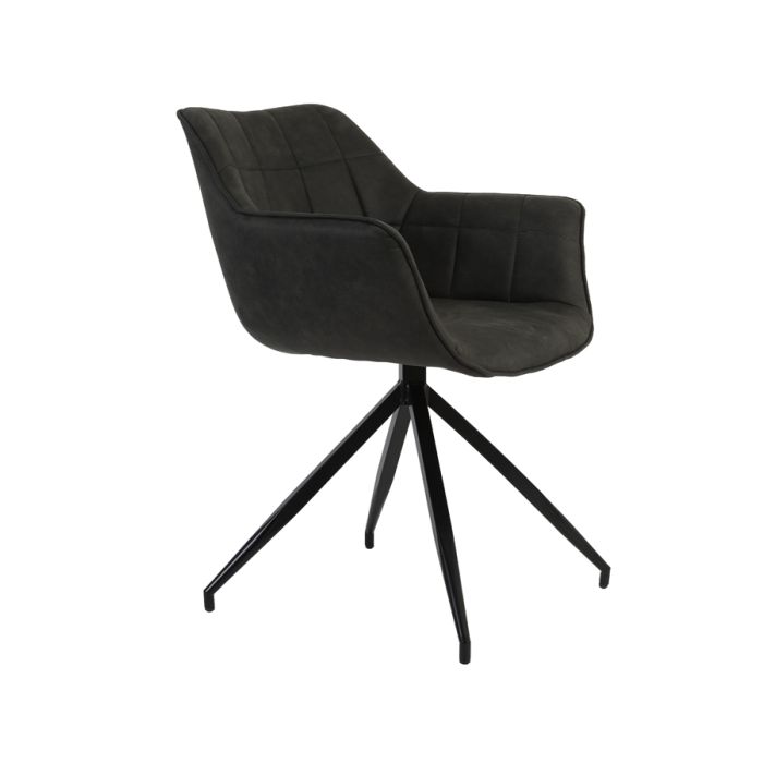 Dining chair 62x52x81 cm JAIMY dark grey+black
