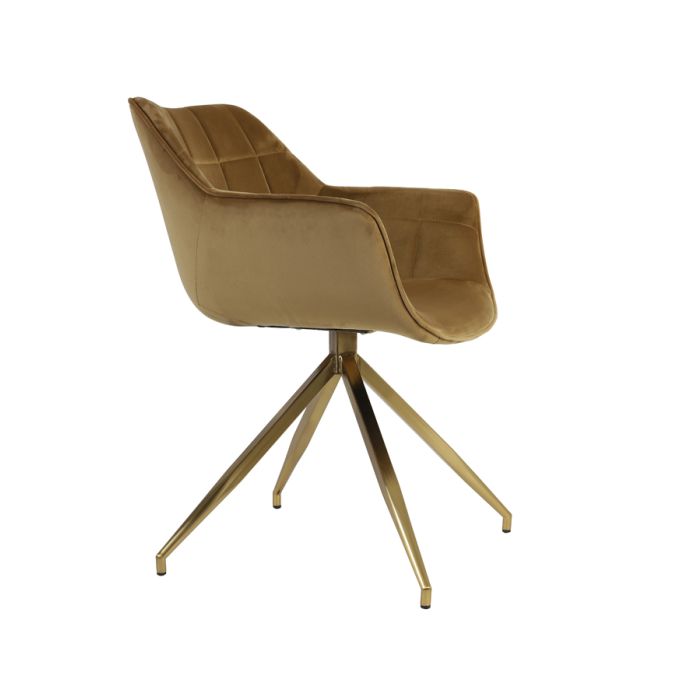 Dining chair 62x52x81 cm JAIMY velvet caramel+gold