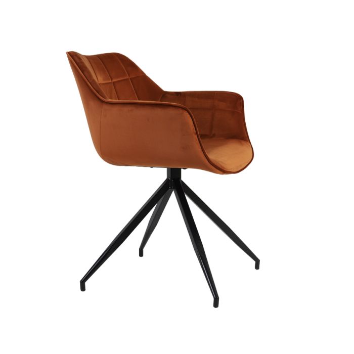 Dining chair 62x52x81 cm JAIMY velvet terra+black