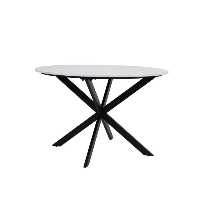 Dining table Ø120x78 cm TOMOCHI marble white-black