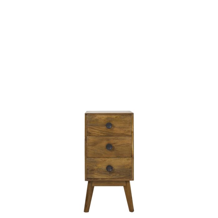 Cabinet with 3 drawers 40x40x80 cm ESPITA wood oil brown