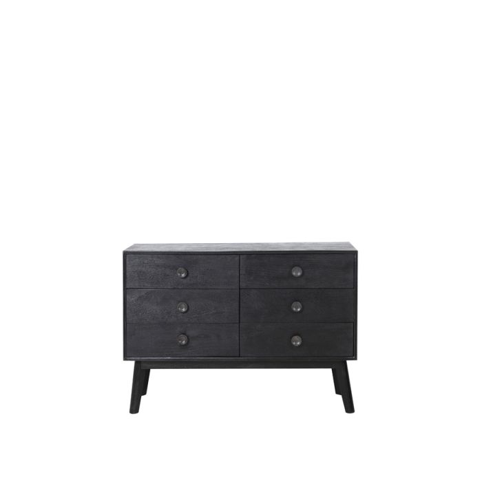 Cabinet with 6 drawers 114x40x80 cm ESPITA wood black