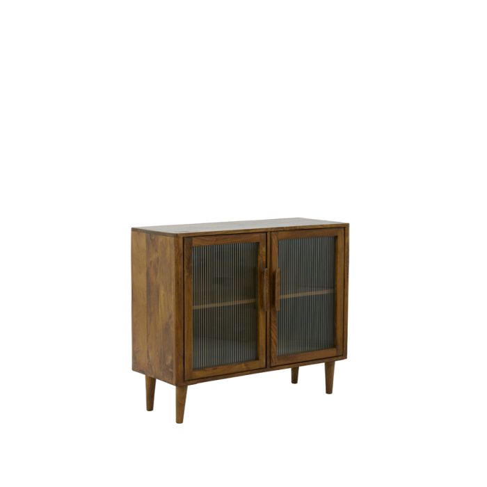 Cabinet 100x40x85 cm MOCU glass+wood oil brown