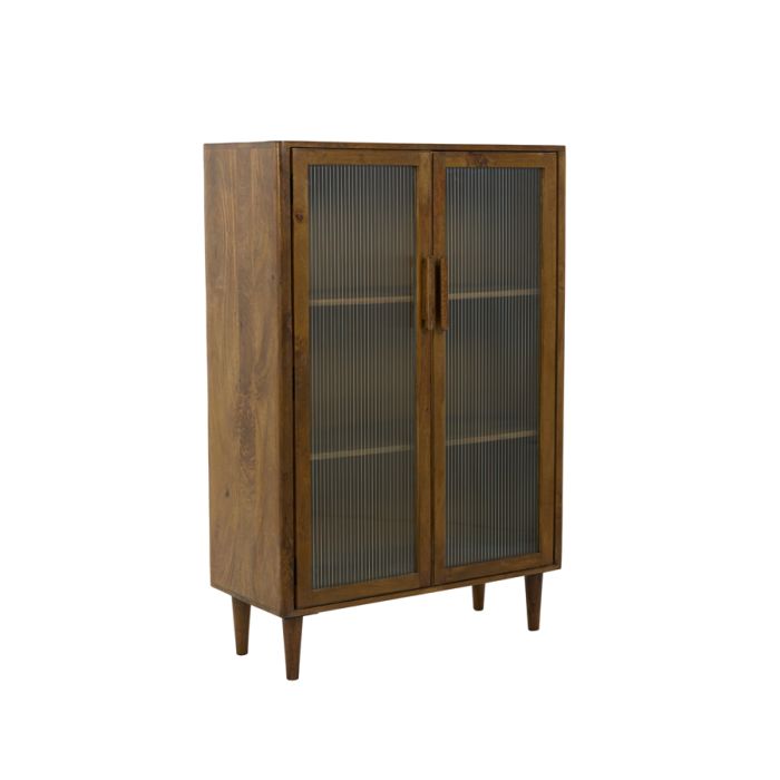 Cabinet 95x40x140 cm MOCU glass+wood oil brown