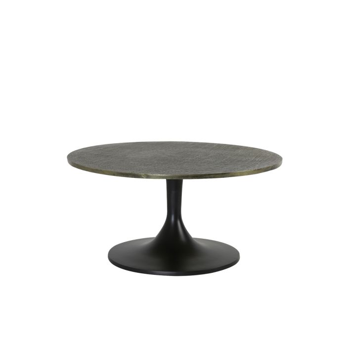 Coffee table Ø76x36 cm RICKERD antique bronze+black