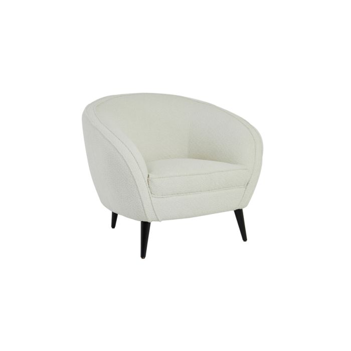 Chair 91x71x77 cm ALMOND bouclé cream-wood black