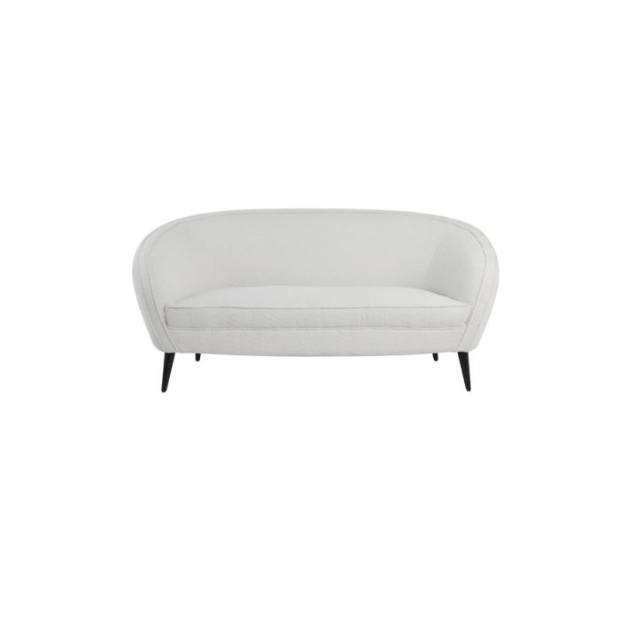 Sofa 160x72x79 cm ALMOND bouclé cream-wood black