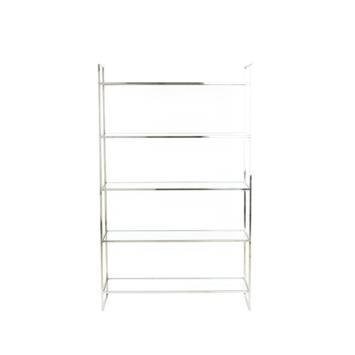 Cabinet open 5L 110x40x180 cm MARIKI glass clear+nickel