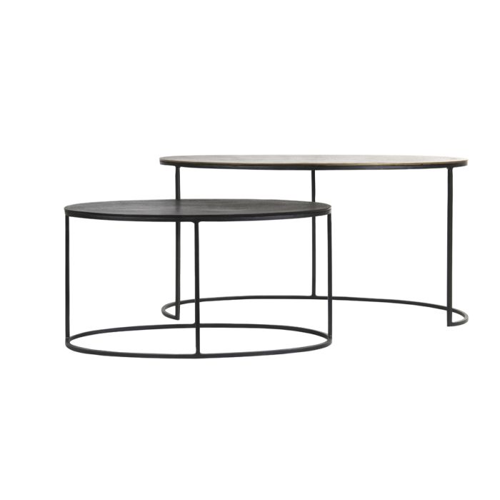 Side table S/2 71x33x36+89x42x46 cm PAXSON ant brnz+drk brnz