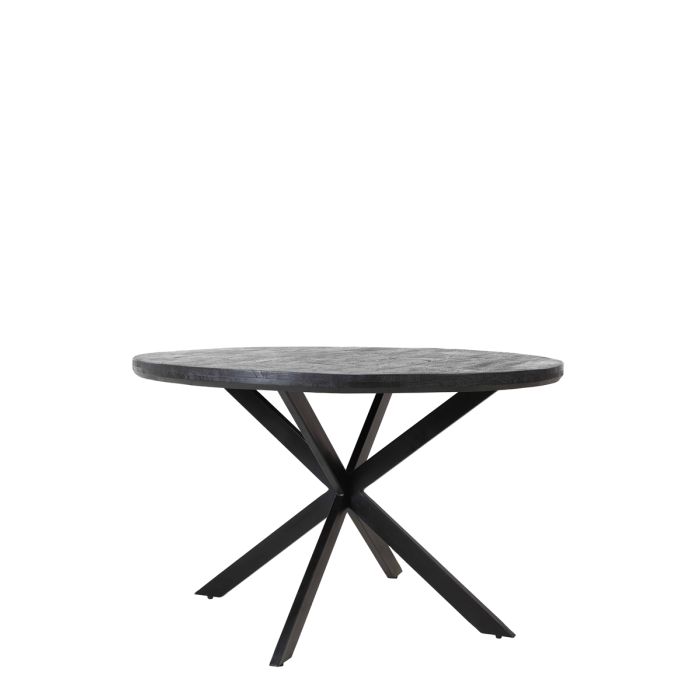 Dining table Ø120x76 cm YELLOV wood black-black