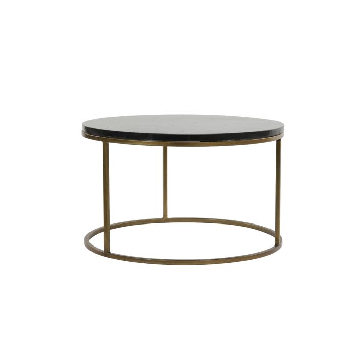 Coffee table Ø75x44 cm SOBRINA black agate+antique bronze