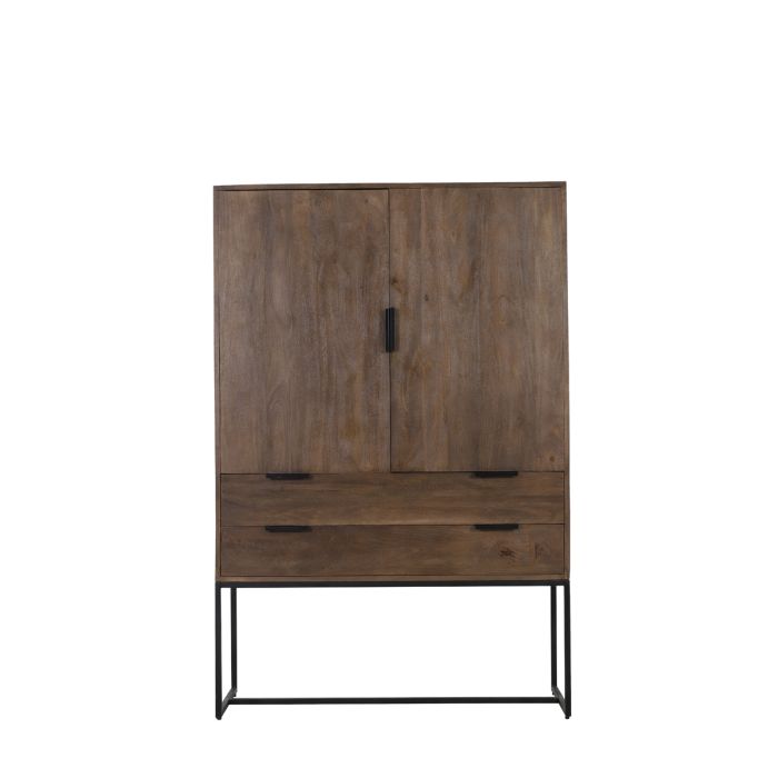 Cabinet 120x40x180 cm MEAVE wood matt dark brown