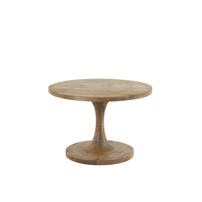 Side table Ø60x36 cm BICABA wood matt dark brown