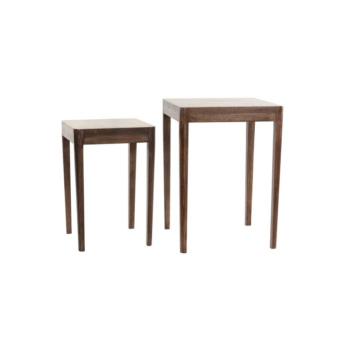 Side table S/2 30x30x45+38x38x53 cm STIJN wood brown
