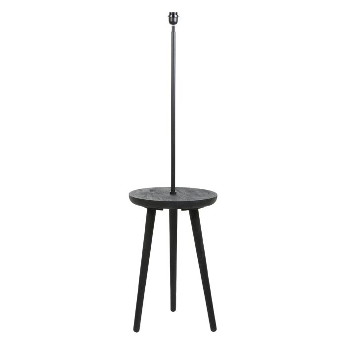 Side table+floor lamp Ø40x135 cm TOLFA wood matt black